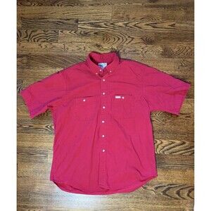 Carhartt Vintage Men's Short Sleeve Collared Button Down Red Shirt Size L